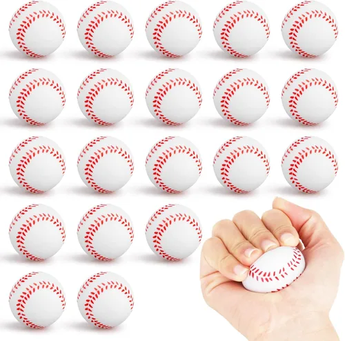Hxezoc 20 piezas de mini pelotas de béisbol para el estrés, regalos de fiesta de béisbol, bolas deportivas de espuma, pequeñas bolas de juguete para