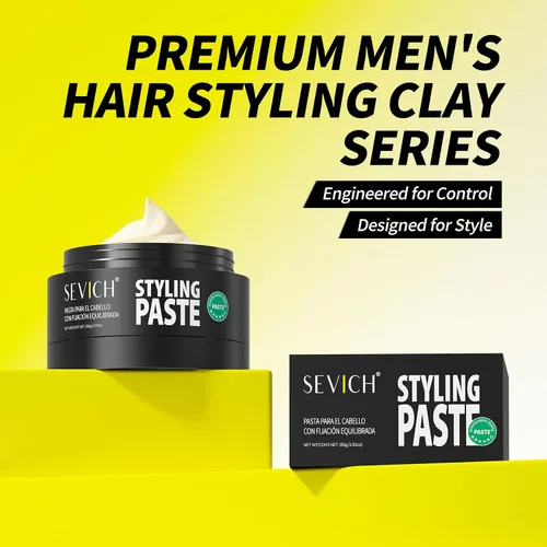 Miniatura 2 de SEVICH Pasta para peinar el cabello para hombres, gel mate de fijación fuerte, fórmula de esencia vegetal, sujeción duradera durante todo el día