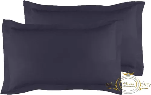 Miniatura 19 de Crown Collection Juego de 2 fundas de almohada estándar de 20 x 26 pulgadas, hipoalergénicas de 600 hilos, 100% algodón egipcio, fundas de almohada