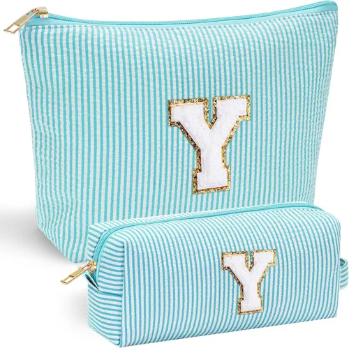 Miniatura 148 de YOOLIFE Regalos del Día de la Madre para mujeres, bolsa de maquillaje con inicial, bolsa de cosméticos, bolsa de maquillaje de viaje, regalos Rosado