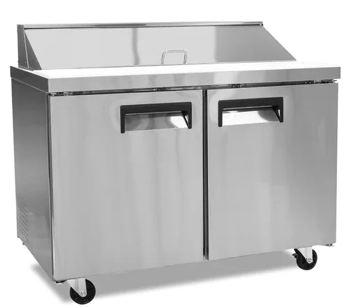 Miniatura 14 de FSE MRSL-2D/60 Mesa de preparación comercial refrigerada de dos puertas para ensaladas/sándwiches, 15 pies cúbicos, acero inoxidable, 115 V