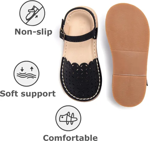 Miniatura 101 de THEE BRON Sandalias cómodas para niñas, zapatos para niños, sandalias rellenas