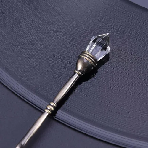 Miniatura 4 de Kichvoe Cuchara de café retro estilo corte europeo de 4.13 pulgadas, mini cuchara agitadora con cabeza de diamante incrustada para postre de café