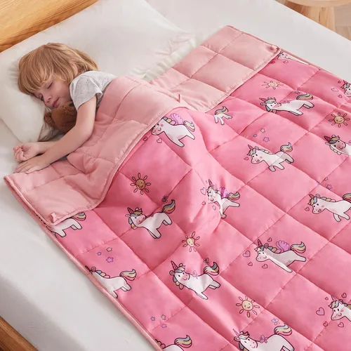 Miniatura 49 de anfie - Manta con peso para niños (40 x 60 pulgadas, 7 lb), manta refrescante para dormir, tamaño de manta ligera, transpirable, con cuentas de Gris