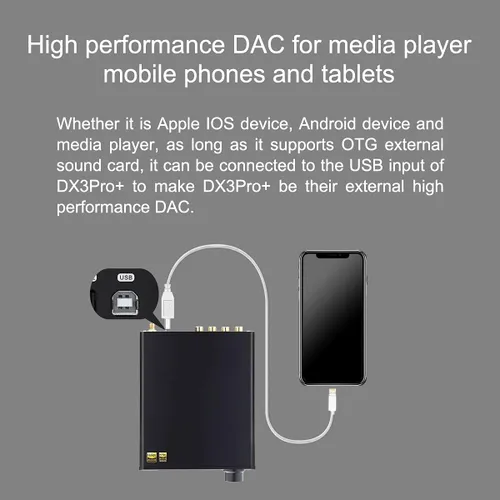 Miniatura 6 de Topping DX3pro+ LDAC Amplificador de auriculares - ES9038Q2M XU208 NFCA Bluetooth5.0 Decodificador de audio USB/Opt/Coaxial DAC AMP Pre amplificador