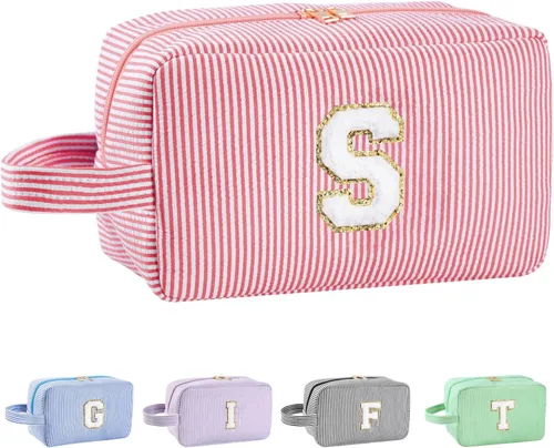 Miniatura 61 de Regalos personalizados para mujeres, bolsa de maquillaje con inicial, bolsa de maquillaje de viaje, bolsa de cosméticos, bolsa de artículos