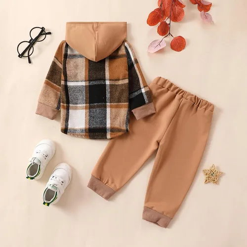 Miniatura 279 de Conjunto de ropa de otoño e invierno para bebé y niño, sudadera larga con capucha y pantalones para niños pequeños, 6, 12, 18, 24 meses, 2T