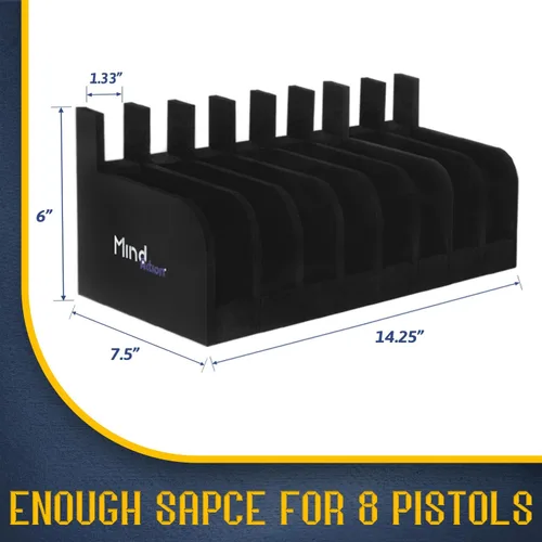 Miniatura 4 de Mind and Action - Soporte de pistola de espuma para accesorios de gabinete de pistola seguros para armas, solución de almacenamiento de armas