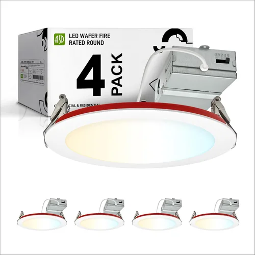 Miniatura 15 de ASD Luz empotrable con clasificación de fuego de 4 pulgadas, 5 colores 2700 K/3000 K/3500 K/4000 K/5000 K, 840 lúmenes, clasificación de fuego de 2