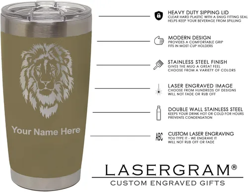 Miniatura 5 de LaserGram Vaso aislado al vacío de 20 onzas, bola de boliche y alfileres, grabado personalizado incluido (negro)
