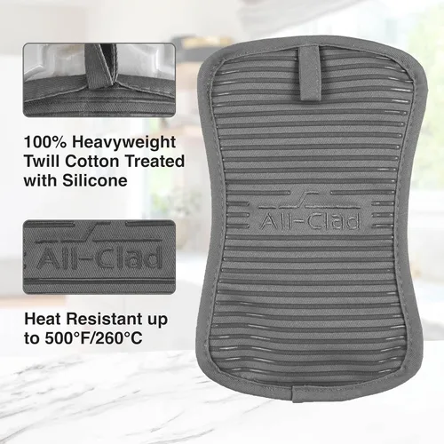Miniatura 4 de All-Clad Soporte prémium para ollas y almohadilla térmica, (paquete de 2) resistente al calor hasta 500 grados, 100% algodón de 10 x 6.25 pulgadas