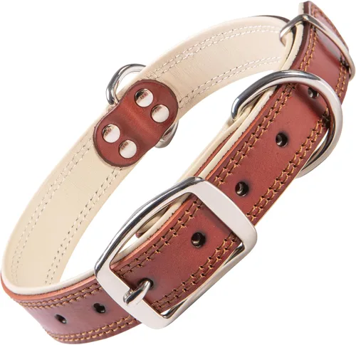 Miniatura 24 de ADITYNA Collar de perro de cuero rosa resistente para perros grandes, forrado con cuero suave, collar de perro para caminar, entrenar y senderismo