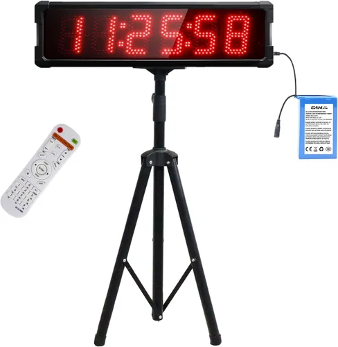 Reloj de carreras con trípode para eventos de correr, cronómetro LED grande con control remoto, temporizador de gimnasio de cuenta regresiva/cuenta