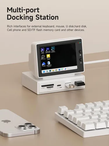 Miniatura 6 de Hagibis Mini pantalla IPS USB de 3.5 pulgadas con concentrador USB C, monitor USB-C y HDMI, AIDA64, Mini PC, CPU, RAM, HDD, monitor de datos