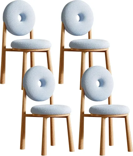 Miniatura 29 de Donut Dining Chairs,Makeup Chair,Kitchen Room Chairs Nordic Back, Dining Room with Metal Legs,Living Room Chair for Home Bedroom Cream Wind Brownish