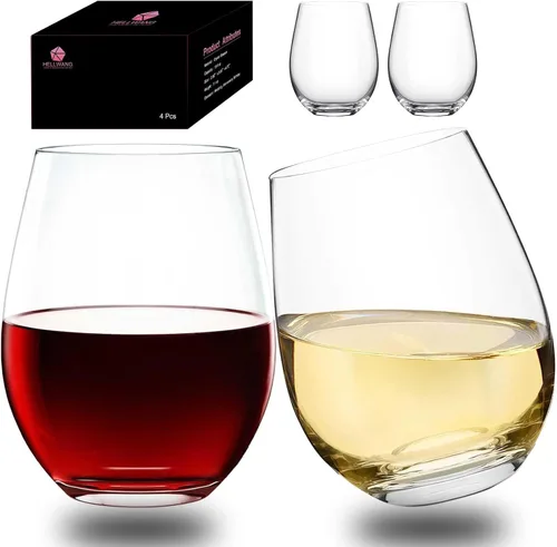 Juego de copas de vino sin tallo de 4 a 20 onzas, sin plomo, aptas para lavavajillas, perfectas para piscina, al aire libre, campamento, fiesta de