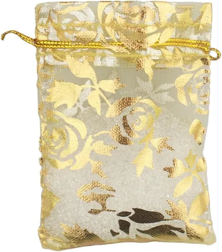 Miniatura 9 de QIANHAILIZZ Paquete de 100 bolsas de regalo de organza con forma de corazón de flores de 2.8 x 3.5 pulgadas, bolsa de regalo para dulces, bolsa