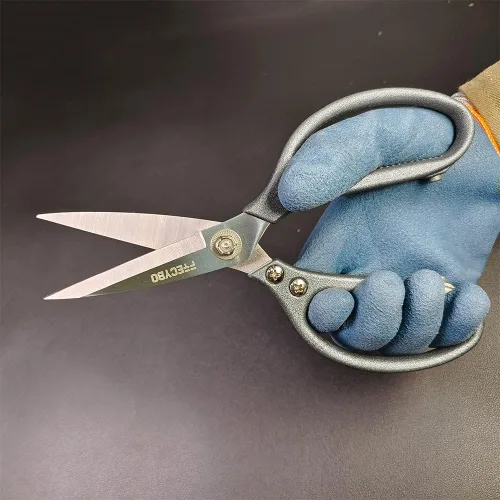 Miniatura 2 de Tijeras resistentes de 8.5 pulgadas, multiusos, tijeras de cuero, cuchillas de acero inoxidable reforzadas con asas de metal para el hogar, oficina