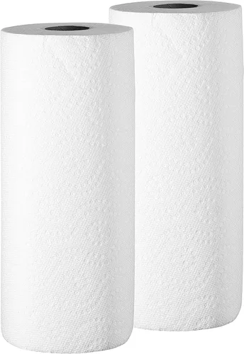EcoQuality Rollos de toallas de papel perforados de cocina de 2 capas, fáciles de romper, fuertes, envueltos individualmente fabricados en Estados
