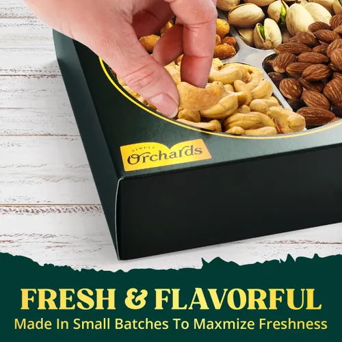 Miniatura 4 de Cesta de regalo de frutos secos de la colección Gourmet Cravings, aperitivos kosher saludables, caja mixta de frutos secos premium bandeja de ramo