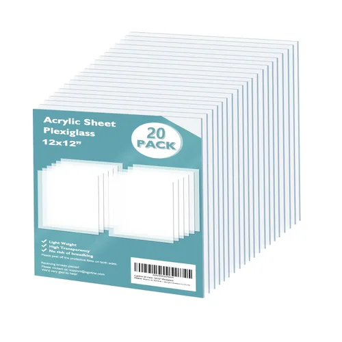Miniatura 66 de Egofine Láminas de Plexiglás Láminas de Acrílico Paquete de 12 de 8.5x11'' 0.04 de Grosor Plástico Transparente Fundido Cristal Plexi Transparente
