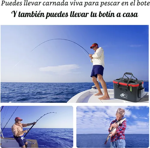 Miniatura 5 de Grneric Cubo de pesca, 6 galones/8 galones/10 galones, contenedor de pescado vivo multifuncional, cubo de cebo de pescado vivo, bolsa de pesca