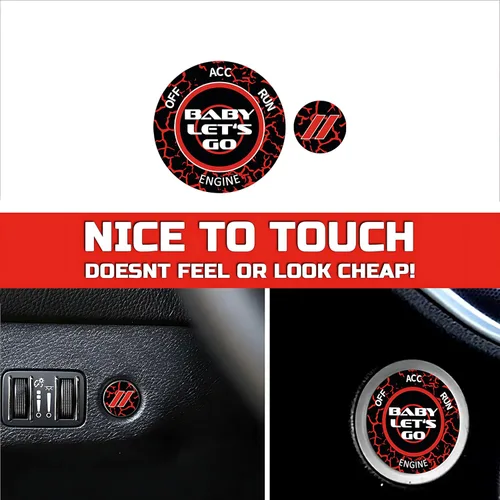 Miniatura 4 de TOOLEPIC Cubierta de botón de arranque para Dodge Challenger Charger Durango Accesorios 2015-2025 - Kit de interruptor de encendido y parada