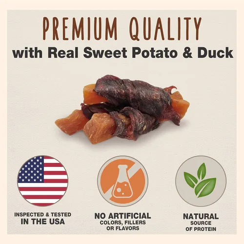 Miniatura 2 de Cadet Envolturas Gourmet de Batata y Pollo Masticables de Ingredientes Limitados para Perros, Golosinas de Entrenamiento Saludables y Naturales