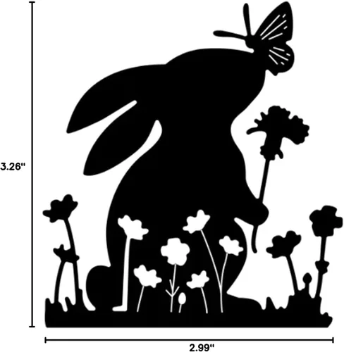 Miniatura 10 de Troqueles de metal de conejo de Pascua, lindo conejo beso, mariposa, marco de animales, plantillas de manualidades, tarjetas de corte, troqueles