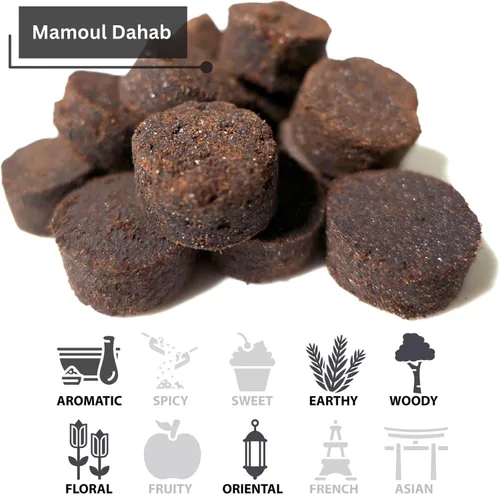 Miniatura 2 de Mamoul Dahab - Incienso de Oud de 2.82 oz (discos de resina prensada) Uso con carbón bakhoor (carbón para) o quemador eléctrico Bukhoor Mabkhara