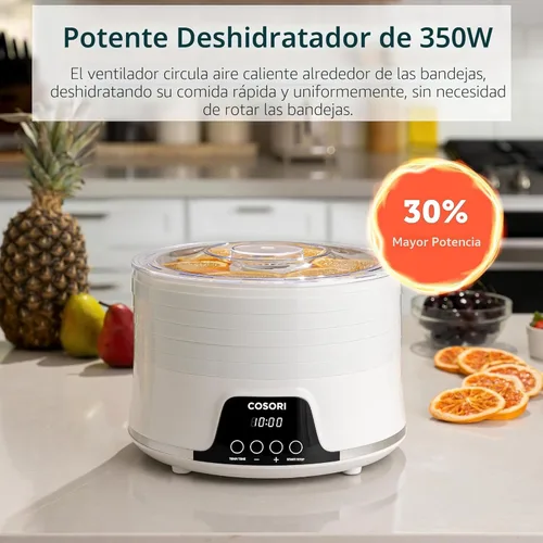 Miniatura 4 de COSORI Máquina deshidratadora de alimentos para carne seca, 5 bandejas con control de temperatura de 165 °F y temporizador de 48 horas, secadora