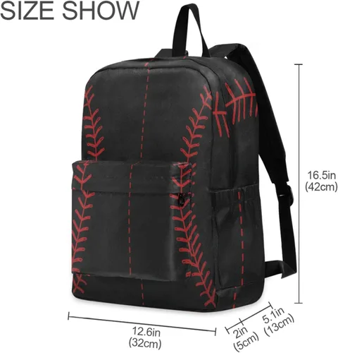 Miniatura 2 de Mochila para computadora de poliéster divertido para niños, niñas, mochila grande para negocios, deportes, viajes, escuela, libros, Béisbol