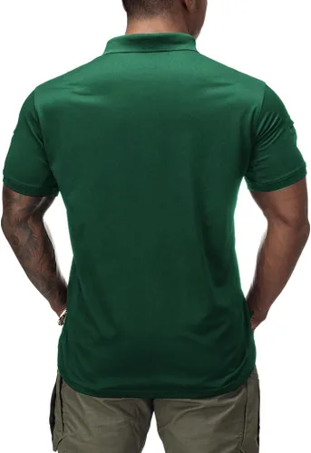 Miniatura 3 de IDOGEAR Polo táctico de manga corta de secado rápido rendimiento camisa de golf de ajuste regular camiseta con absorción de humedad