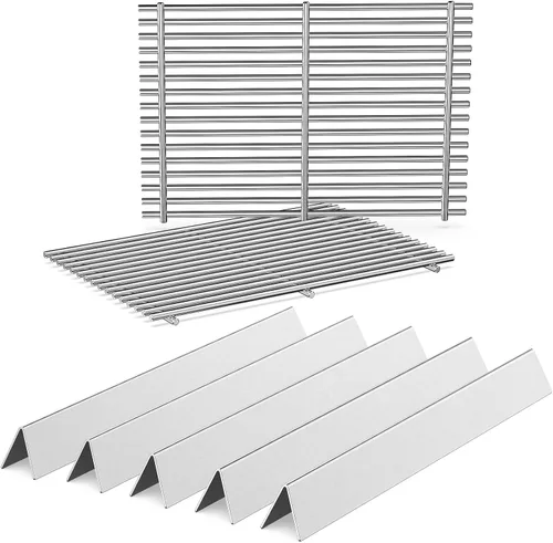 Miniatura 13 de QuliMetal 44.5 cm SUS304 Barras Aromatizadoras y Deflectores de Calor para Parrillas Weber Genesis 300 Series, Compatibles con Genesis E310 E320