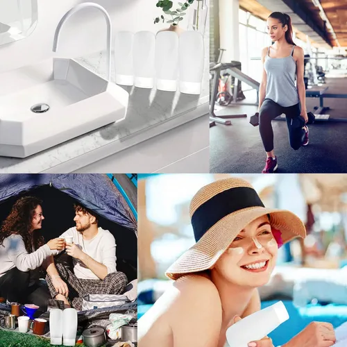 Miniatura 6 de Conjunto de botellas de viaje aprobadas por la TSA para artículos de tocador, kit de contenedores de tamaño de viaje 4 paquetes portátiles a prueba