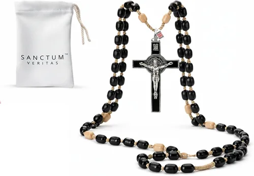 Miniatura 11 de Rosario italiano con bendición apostólica del Papa León XIV – Collar católico de cuentas grandes para espejo de coche, Primera Comunión, regalo