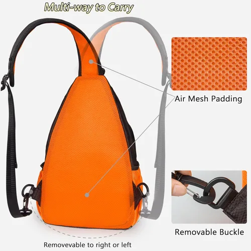 Miniatura 3 de SUKRY Mochila ligera para pickleball para hombres y mujeres con múltiples bolsillos, mochila cruzada para gimnasio y viaje, accesorios para Naranja