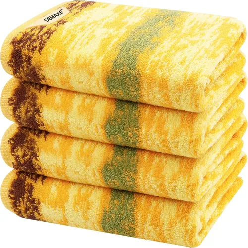 Miniatura 22 de SEMAXE Paquete de 12 toallas de mano para baño, toallas 100% algodón con bucles para colgar, suaves y altamente absorbentes, juego de toallas