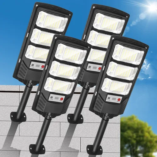 Miniatura 8 de Luces solares impermeables para exteriores, paquete de 2 unidades, luz solar de inundación con sensor de movimiento para exteriores, luz LED