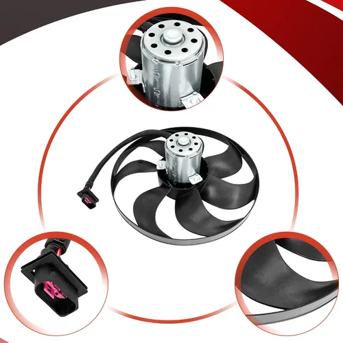 Miniatura 2 de PartsFlow Ventilador de enfriamiento del radiador izquierdo para Audi TT/TT Quattro 2000-2006 para Volkswagen Golf 1999-2006 para Volkswagen Jetta