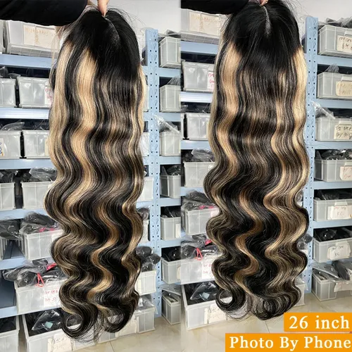 Miniatura 3 de Lemoda FB/27 Balayage - Pelucas de cabello humano con encaje frontal de 13 x 6 pulgadas, color degradado, ondulado, HD, transparente, encaje