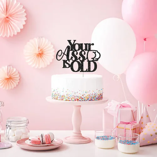 Miniatura 4 de Your Ass is Old - Decoración divertida para pastel de fiesta de cumpleaños para hombres y mujeres, suministros de fiesta de cumpleaños 40, 50, 60