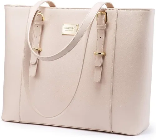 Miniatura 11 de Bolsa para laptop para mujer, bolso grande de oficina, maletín para hasta 15.6 pulgadas (versión actualizada), color marrón