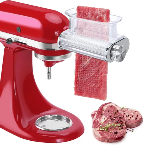 Accesorio ablandador de carne para batidoras de pie KitchenAid, 3 espesores ajustables, máquina ablandadora de carne con cubierta transparente,