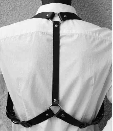 Miniatura 3 de ALLOVME Men Body Chest Belt for Men Adjustable Leather Belts with Buckles Rave Costume Sexy Punk Chest Belt Clubwear Costume