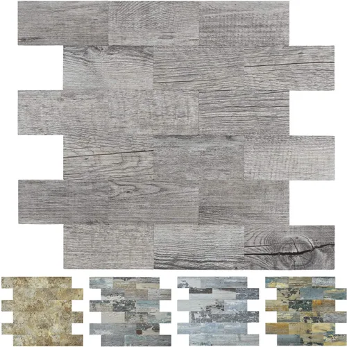 Miniatura 9 de Art3d 10 hojas (paquete de 10) panel de pared de madera, gris