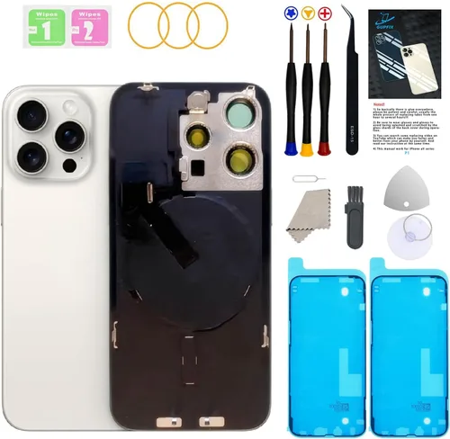 Miniatura 44 de Reemplazo de cristal trasero para iPhone 15Pro Max con herramientas Repir Big Hole OEM Rear Cover Glass Pre-Installed Internal Parts Easier