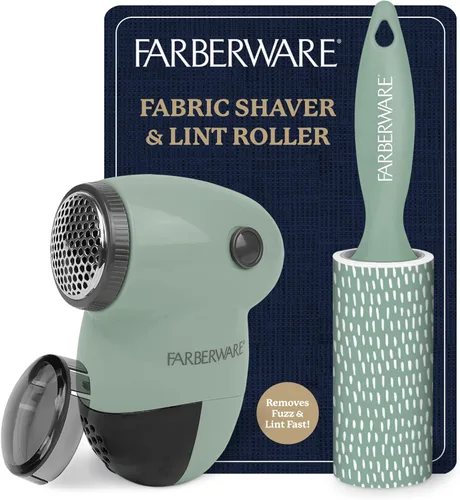 Miniatura 10 de Farberware - Juego de afeitadora de tela y removedor de pelusas, afeitadora de suéter a pilas con cuchillas triples y rodillo extra pegajoso