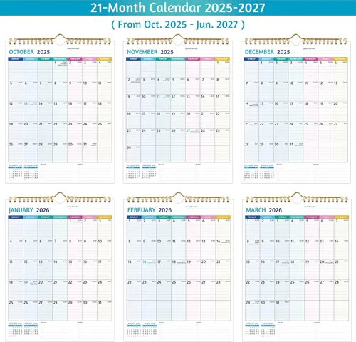 Miniatura 4 de Calendario de pared 2026-2027: úsalo ahora hasta junio de 2027, calendario de pared 2026-2027, 21 calendarios mensuales, 8.5 x 11 pulgadas