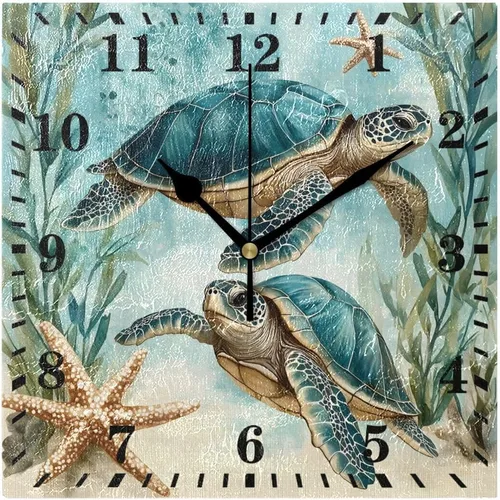 Miniatura 13 de Reloj de pared con diseño de gaviota de playa, reloj colgante decorativo, silencioso, sin tictac, para sala de estar, cocina, dormitorio